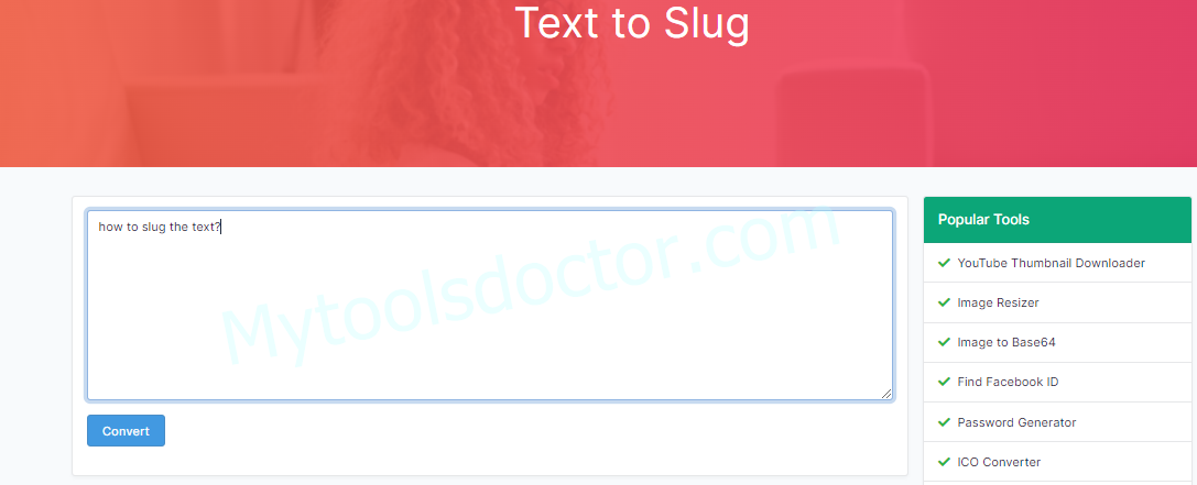 Text to Slug converter online